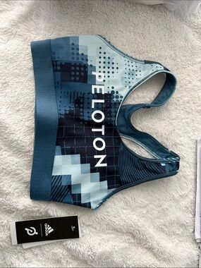 Peloton Adidas Women’s green Pixel-Print Sports Bra